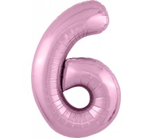 Цифра 6 розовая из фольги