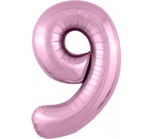 Цифра 9 розовая из фольги