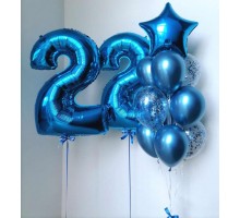 Набор синих шаров мужчине на 22 летие